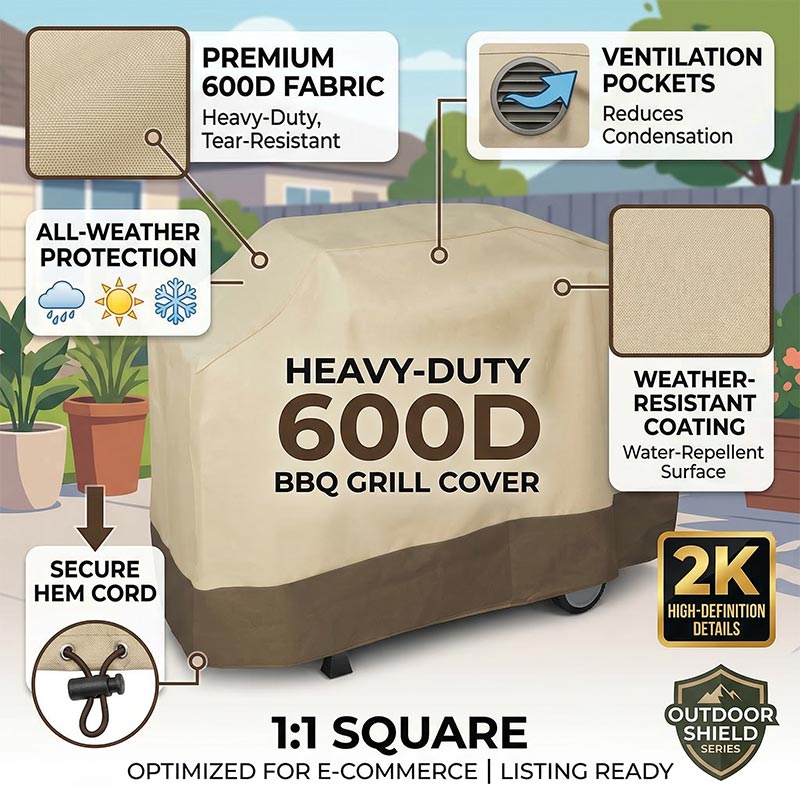 Spark Plug - 600D Outdoor Barbecue Cover,Waterproof Bbq Protective