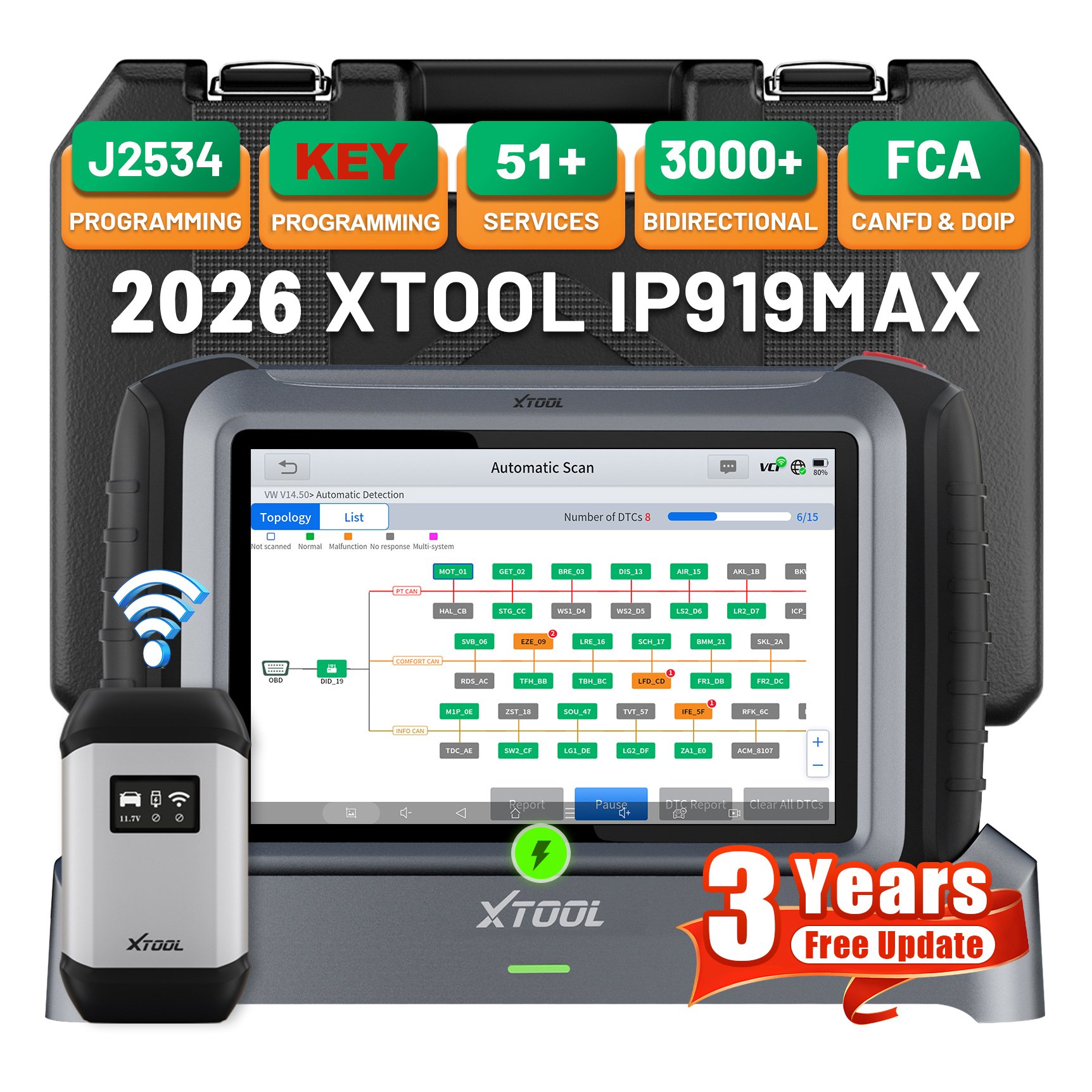 EU Warehouse XTOOL IP919MAX J2 - Car Diagnostic Tool review and price