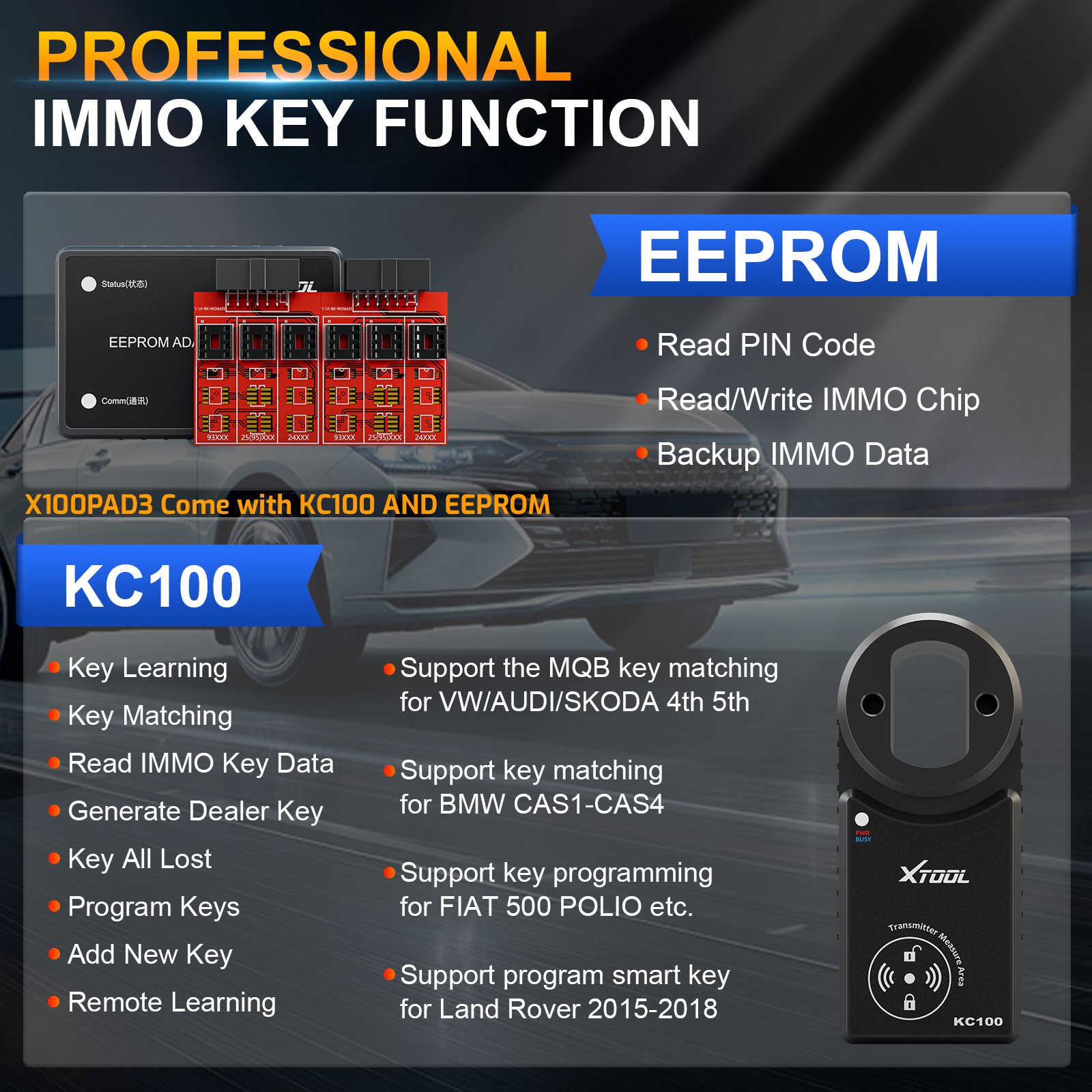 XTOOL X100 PAD3 Automotive Key - Car Diagnostic Tool review and price